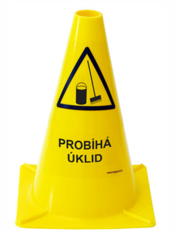 Výstražný bezpečnostní kužel -  Probíhá úklid