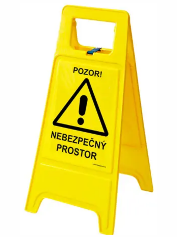 Oboustranná výstražná tabule - Pozor ! Nebezpečný prostor