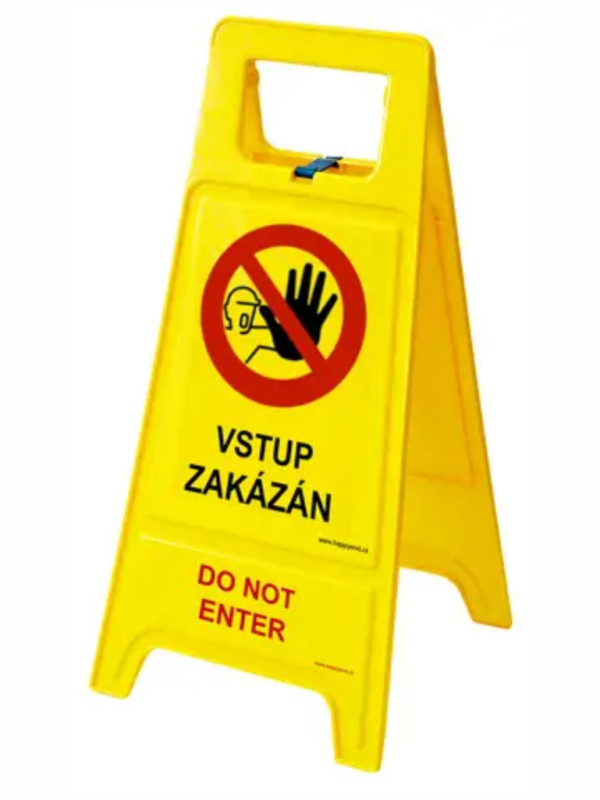 Oboustranná výstražná tabule - Vstup zakázán/Do not enter