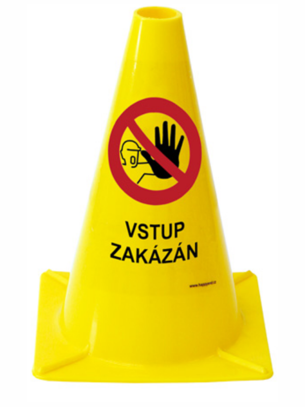 Výstražný bezpečnostní kužel -  Vstup zakázán