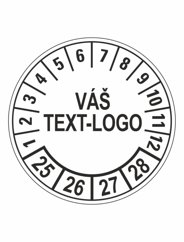 Kontrolní štítek 25-28  Váš text/logo