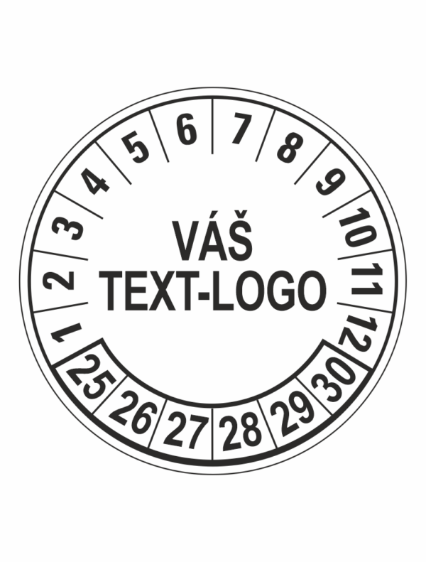 Kontrolní štítek6 25-30  Váš text/logo
