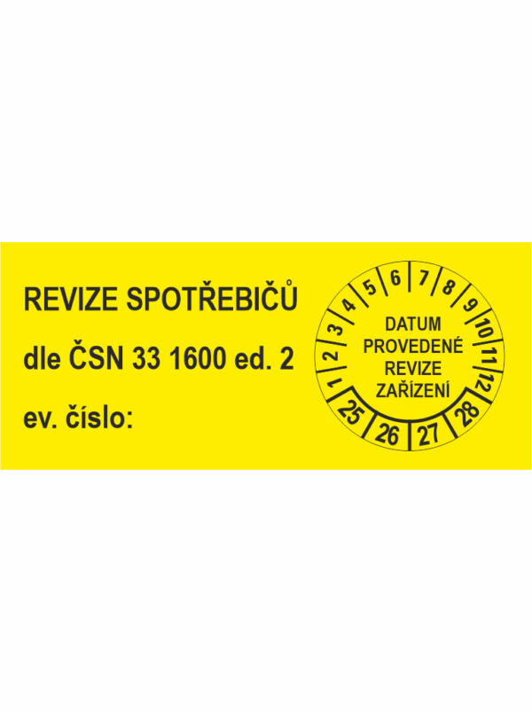 Revize spotřebičů dle ....... 25-28