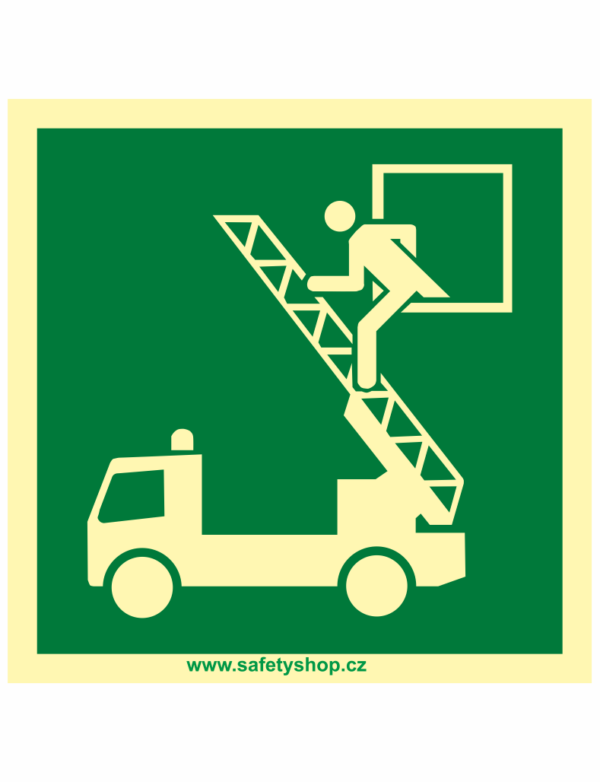 ZÁCHRANNÉ OKNO ISO 7010 - fotoluminiscenční