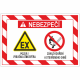 050102 | KRIŽAN - safetyshop Danger sign: explosive atmosphere warning (EX) on the left and no smoking/open flame prohibit sign on the right; Czech text reads NEBEZPEČÍ and warnings below