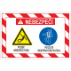 050106 | KRIŽAN - safetyshop Nebezpečí: pozor na pád; levá ikonka znázorňuje pád, vpravo pokyn použít bezpečnostní postroj.