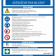 291005 | KRIŽAN - safetyshop Informational poster in Czech detailing safety rules for operating a metal cut-off saw, including risks, PPE, maintenance, and emergency numbers.
