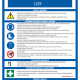 291006 | KRIŽAN - safetyshop Informational safety poster in Czech outlining risks, protective measures and rules for operating a machine, with blue borders and icons.