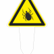 ZH21000 | KRIŽAN - safetyshop Yellow triangular warning sign with a black spider silhouette on a stake.