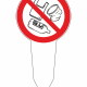 No drinking: a bottle and a cup inside a red no-entry circle, indicating beverages are not allowed.