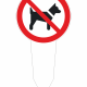 ZH24018 | KRIŽAN - safetyshop No dogs allowed sign indicating dogs are prohibited in the area by a red circle with a diagonal slash over a dog silhouette