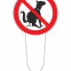 ZH245031 | KRIŽAN - safetyshop No dogs allowed sign: red prohibition circle over a black dog silhouette on a signpost, indicating pets are not permitted